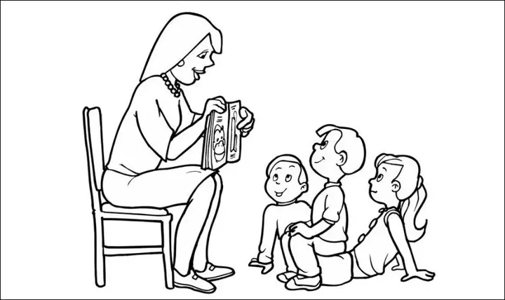 Tranh tô màu ngày Quốc tế Thiếu nhi 1/6 về thầy cô