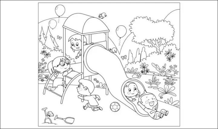 Tranh tô màu ngày Quốc tế Thiếu nhi 1/6 về bạn bè