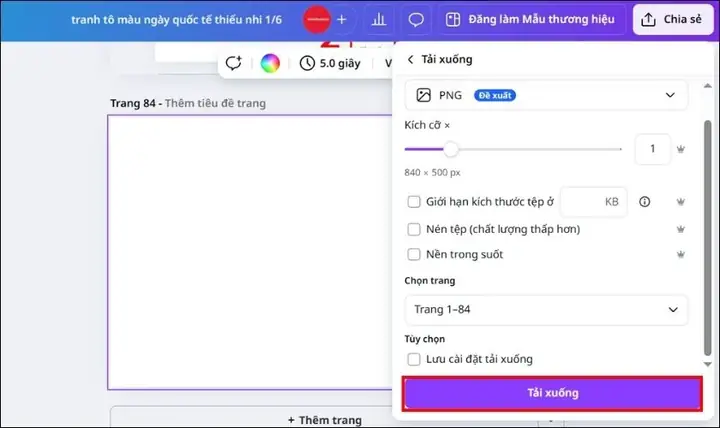 Cách thiết kế tranh tô màu ngày Quốc tế Thiếu nhi 1/6 bằng Canva