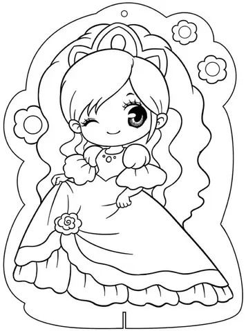 4Tranh tô màu công chúa chibi
