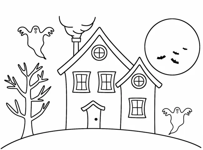 2Tranh tô màu ngôi nhà cho bé 4-5 tuổi