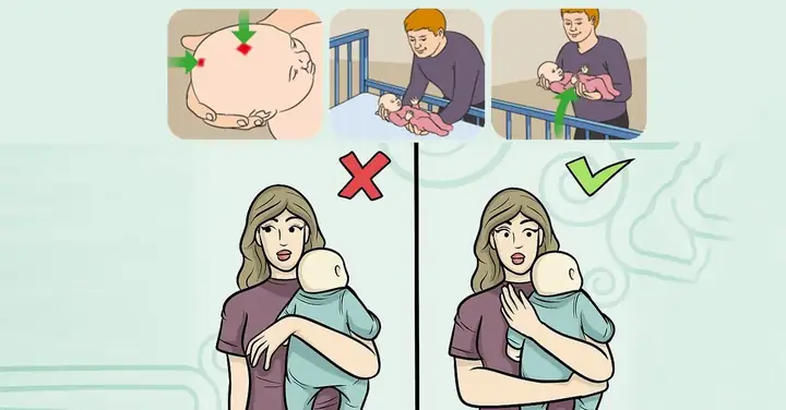 1.4 Cách bế bé lên từ nôi/giường