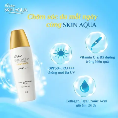 3.1 Kem chống nắng Sunplay Skin Aqua Clear White SPF 50+ PA++++